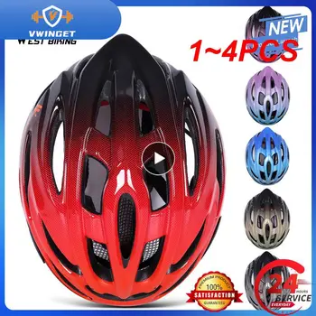 1-4 шт. Красный велосипедный шлем, MTB Шлем, светодиодная подсветка и солнцезащитный козырек, мужской Легкий Дорожный шлем для горных велосипедов, безопасность велосипеда