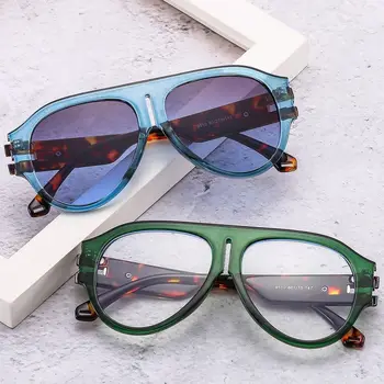 1 шт. Винтажные солнцезащитные очки в круглой оправе для женщин и мужчин футуристических оттенков Y2K, солнцезащитные очки с градиентными линзами, очки с защитой от UV400
