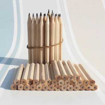 100шт 3,5-дюймовый деревянный карандаш, карандаш для начинающих, Канцелярские принадлежности для студентов, шестиугольный A