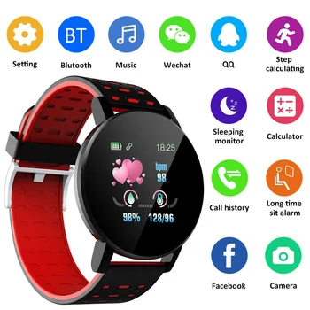 119 Смарт-часы для мужчин и женщин, мониторинг сердечного ритма, артериального давления, Bluetooth, умные часы, фитнес-трекер, спортивные часы для Android IOS