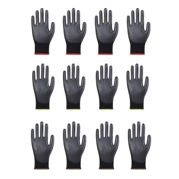 12 Пар дышащих пыленепроницаемых перчаток для ковыряния, перчатки из искусственной кожи, перчатки для механических работ с покрытием ладоней