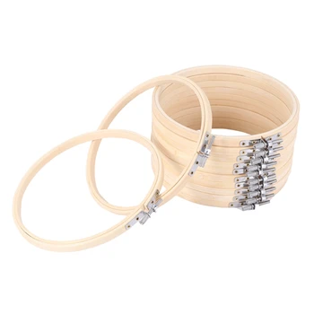 12 штук 7-дюймовых деревянных пялец для вышивания, объемный бамбуковый круг, обруч для вышивания крестиком, круглое кольцо для художественного рукоделия, удобное шитье