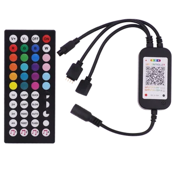 12V 24V DC RGB LED Контроллер 44key Music Bluetooth-Совместимый Smart Control Двойной Выходной Светодиодный Регулятор Яркости Для Светодиодных Лент