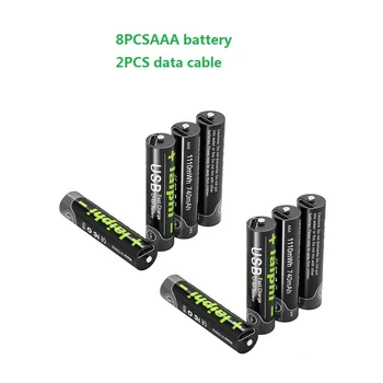 12ШТ 100% AAA1.5v USB быстрая зарядка литиевой батареи aaa аккумулятор Аккумуляторная батарея Бесплатный кабель для передачи данных