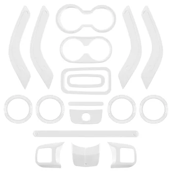 18шт Декоративная Рамка Кольцо Центрального Управления Салонными Автомобильными Аксессуарами для Jeep Wrangler Серебристого Цвета