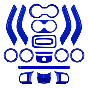 18шт Декоративная рамка Кольцо Центральное управление Салонные Автомобильные Аксессуары для Jeep Wrangler Синий