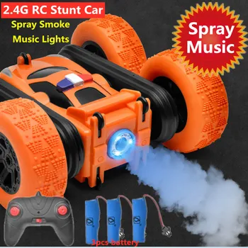 2.4G Stunt Car Spray Music Drift Car 4WD Пульт Дистанционного Управления С Двухрежимным Вращением на 360 ° С Музыкальным Световым Распылением RC Car Toys Boys Kid Gift