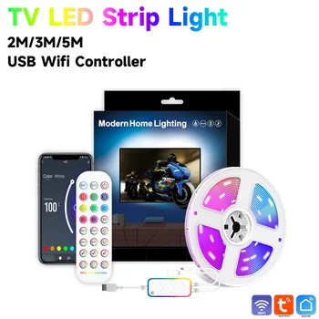 2 М 3 М 5 М USB светодиодные ленты RGB Инфракрасное управление Bluetooth WIFI Светящееся украшение для гостиной 5050 Ленточная осветительная лампа
