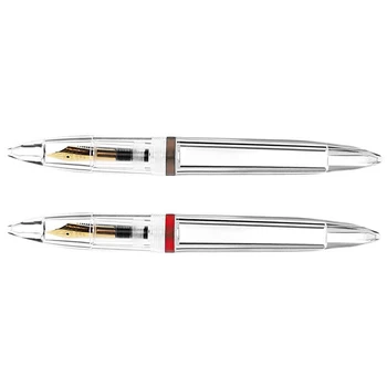 2 шт Авторучка с пипеткой диаметром 0,5 мм, прозрачные ручки большой емкости, офисные школьные принадлежности, серый и красный