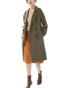 2023 Женская зимняя одежда Новое шерстяное пальто средней длины шерстяное пальто 1022