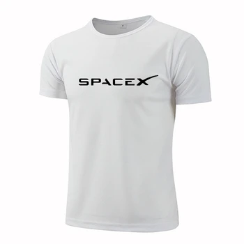 2023 Летняя Черная футболка SpaceX С логотипом, мужская Популярная Спортивная футболка для бега с бойфрендом, Быстросохнущая Сетчатая футболка