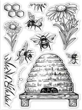 2023 Новый штамп с пчелиным медом, Прозрачные штампы для скрапбукинга, прозрачная силиконовая резина, декор для фотоальбома своими руками 625