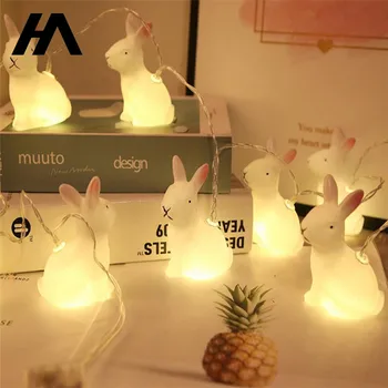 2023New 10 Rabbit battery string фестиваль середины осени Пасхальный креативный батарейный блок лампа светодиодная Декоративная Ночная лампа для детской комнаты