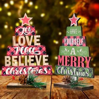 2024 новое деревянное украшение для рождественской елки с полой печатью веселое рождественское украшение стола украшения дома Navidad