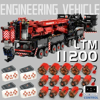2024 Новый LTM11200 14 Двигателей Большой кран Liebherr Строительные блоки из мелких частиц Версия литиевой батареи на радиоуправлении Инженерный набор