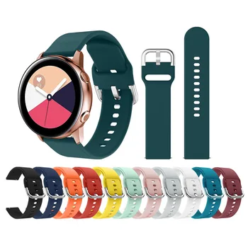 20мм 22мм Силиконовый Ремешок для Samsung Galaxy Watch Active 2 Watch 3 45мм 42мм Gear S3 Ремешок для Часов Браслет Ремешок для Amazfit bip