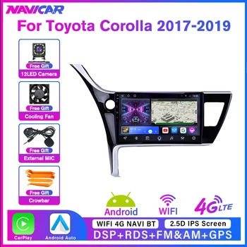 2DIN Android 10 Автомобильный Радио Мультимедийный Видеоплеер Для Toyota Corolla Altis 2017-2019 GPS Serero Carplay 6G 128G IGO No 2din DVD