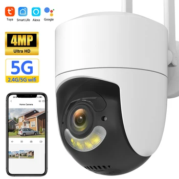 2K 4MP HD IP-Камера 5G WiFi Внутренняя / Наружная PTZ Камера Безопасности Alexa Автоматическое Отслеживание Видеонаблюдения CCTV Onvif NVR Tuya Smart APP