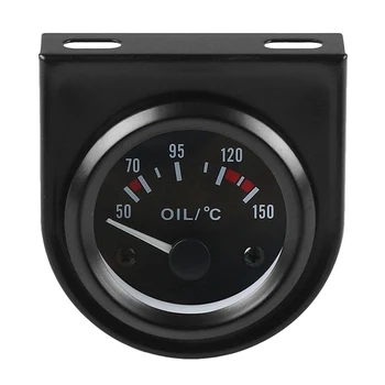 2шт 2-дюймовый 52-мм 12V белый светодиодный указатель температуры автомобильного масла С датчиком черного цвета