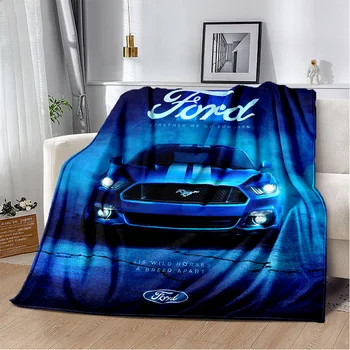 3D Mustang Car Logo HD Ford Series Одеяло с Логотипом Автомобиля, Мягкое Покрывало для Дома, Спальни, Кровати, Дивана, Офиса Для Пикника, Покрывало для Детей