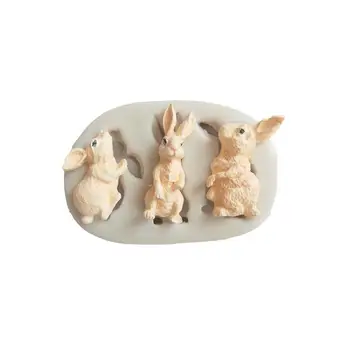 3D силиконовые формы для выпечки своими руками, художественная форма для украшения торта, Кроличья помадка
