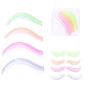 4 пары / упаковка Силиконовая прокладка для завивки ресниц, стержни для ресниц, 3D-щиток для завивки ресниц, инструменты для аппликатора для лифтинга макияжа