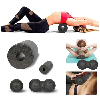 4 предмета, массажный ролик для йоги и мяч для упражнений, набор поролоновых роликов, принадлежности для упражнений для расслабления мышц, пилатес