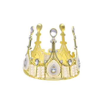 4 шт., золотая корона, топпер для торта, украшение для детского душа, дня рождения принцессы, свадебного торта, горный хрусталь