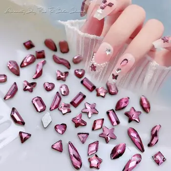 50шт 3D ногтей Ремесла Стразы с плоской спинкой Смешанные Блестящие Кристаллы для ногтей Драгоценные камни Кулон Маникюр Украшения для ногтей Бриллианты
