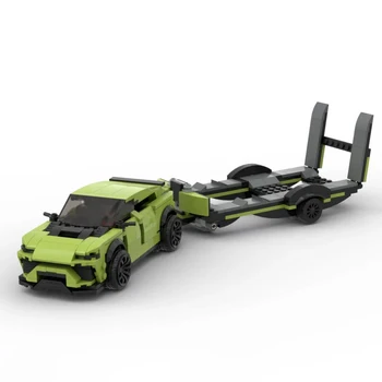 541 ШТ. MOC Speed Champions Lamborghini, модель спортивного автомобиля с прицепом Urus, строительные блоки, технологические кирпичи, сборка своими руками, детская игрушка