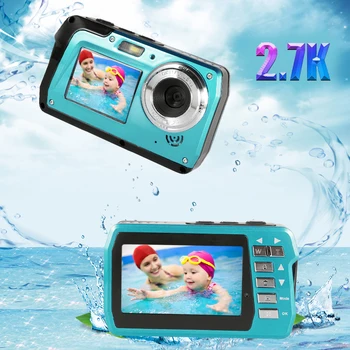 56-Мегапиксельная водонепроницаемая камера 1080P 4K 30 кадров в секунду, UHD-видеомагнитофон, IPS двойной экран с защитой от дрожания, распознавание лица для подводного плавания во время отпуска.