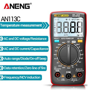 ANENG AN113C/E 4000 Отсчетов Цифровой Профессиональный Мультиметр Eletric Auto AC/DC Тестер Напряжения Тока Ом Амперметр Детектор Инструмент