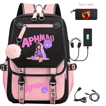 Aphmau аниме рюкзак дорожная школьная сумка USB для студентов мужского пола школьная сумка обратно подарочная сумка