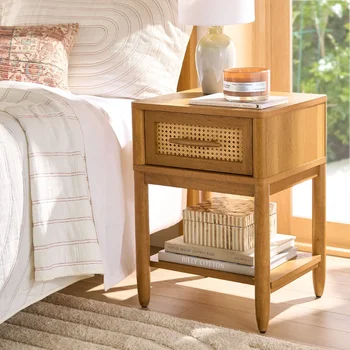 Better Homes & Gardens Прикроватная тумбочка из пружинного дерева, прикроватная тумбочка со светло-медовой отделкой, мебель для спальни