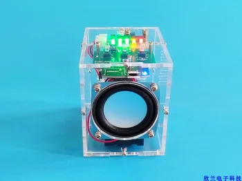 Bluetooth Small Speaker DIY Kit Перезаряжаемая Печатная Плата Спектрального дисплея