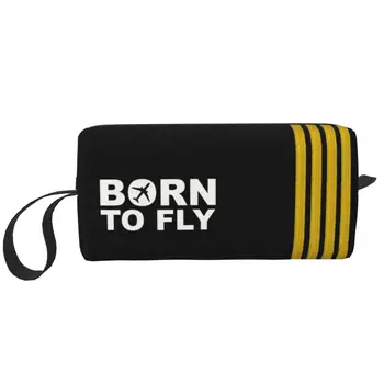Born To Fly Сумка для туалетных принадлежностей Captain Stripes для пилота воздушного истребителя, органайзер для косметики, дамский косметический набор для хранения косметики, чехол для набора Dopp