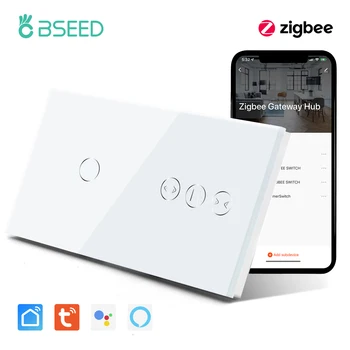 BSEED ZigBee 3.0 Переключатели штор Smart Touch Switch Интеллектуальный Переключатель штор ZigBee Tuya Smart Life APP Google Alexa Control