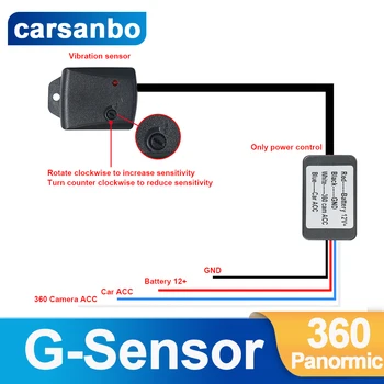 Carsanbo 360-градусный панорамный G-сенсор, специальный датчик вибрации для видеорегистратора вождения, автоматический мониторинг с помощью вибрации