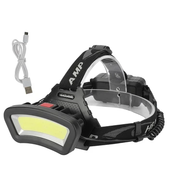 COB головной фонарь Светодиодные лампы головного света USB перезаряжаемый фонарь для кемпинга на открытом воздухе пешие прогулки