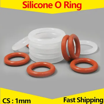 CS 1 мм, Уплотнительное кольцо из Термостойкого Пищевого силикона, Уплотнительное кольцо из Белой / красной резины VMQ, толщина 1 мм OD 3-50 мм
