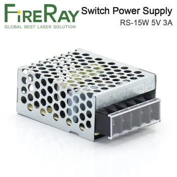 FireRay MeanWell 15 Вт с одним выходным переключателем, источник питания RS-15-5 5V 3A, оригинал для лазерной гравировки Co2