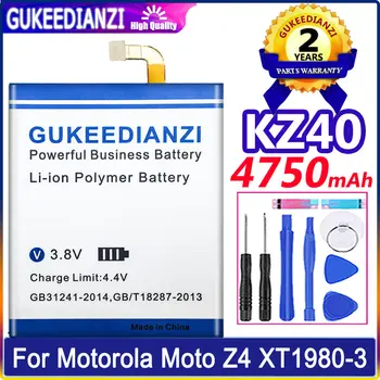 GUKEEDIANZI Для Motorola KZ40 KZ 40 Сменный Аккумулятор Для Motorola Moto Z4 XT1980-3 Батареи Для мобильных телефонов 4750mAh Batteria
