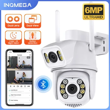 INQMEGA 8MP PTZ Камера WIFI AI Обнаружение Человека IP Камера Видеонаблюдения С Двумя Объективами Купольная Камера Безопасности Камера Ночного Видения