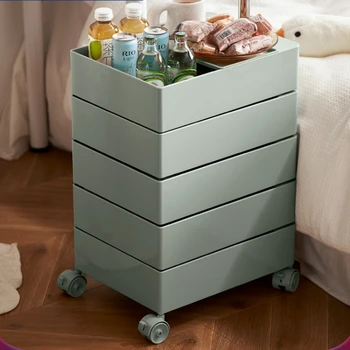 INS Креативный Прикроватный столик с вращением на 360 градусов Ночной столик в спальне Многослойный Шкаф для хранения Удобная домашняя мебель на колесиках