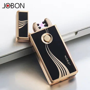 JOBON Metal Pulse Dual Arc Интеллектуальная кнопка USB-зажигалка для зарядки На открытом воздухе Ветрозащитный Противопожарный Портативный мужской незаменимый подарок