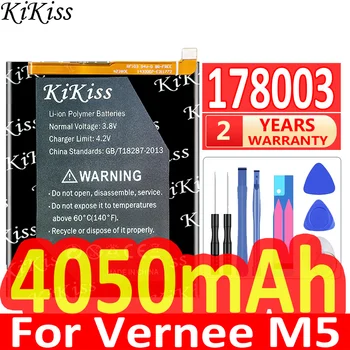 KiKiss для Vernee M5 178003 Аккумулятор Высокого Качества 4050 мАч Литий-ионный Аккумулятор Замена для смартфона VerneeM5 + Бесплатные Инструменты