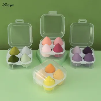Lenyon Без латекса Beauty Eggs, 4 упаковки, набор Beauty Egg, коробка для хранения Beauty Eggs с 4 отделениями, Гидрофильный полиуретан