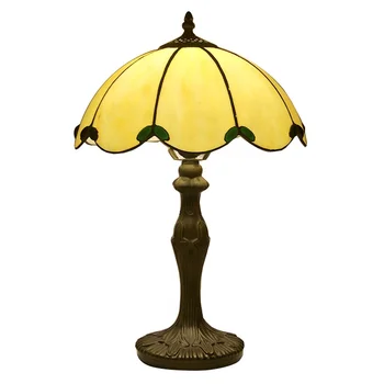 LongHuiJing Дизайн в стиле Тиффани, настольная лампа с 1 лампой, настольные лампы с витражным стеклянным абажуром