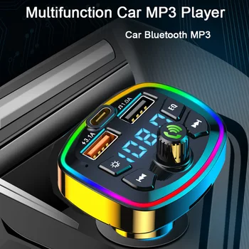 Q7 FM-передатчик Автомобильный Bluetooth MP3 аудиоплеер Беспроводная громкая связь Автомобильный с 20 Вт PD Type-c Быстрое USB зарядное устройство