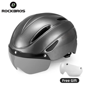 Rockbros оптовая Продажа Шлема Сверхлегкий Цельнолитый Шлем С Полями и Линзами, Защитные Очки, Велосипедный Шлем Wo EPS MTB, Велосипедный Шлем WT-018S-W